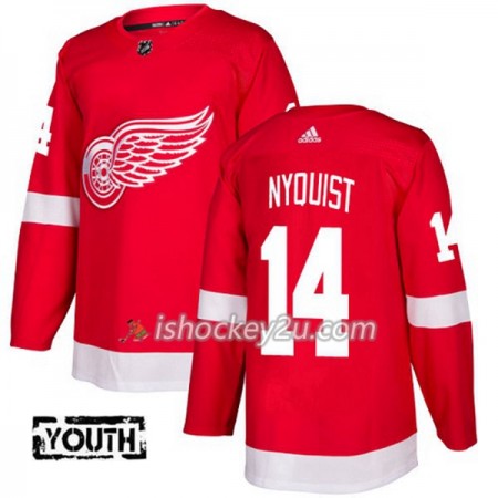 Børn NHL Detroit Red Wings Trøje Gustav Nyquist 14 Adidas 2017-2018 Rød Authentic